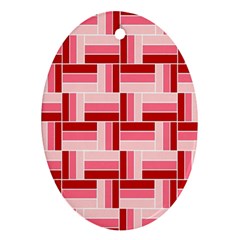 Pink Red Burgundy Pattern Stripes Ornament (oval) by Nexatart