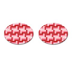 Pink Red Burgundy Pattern Stripes Cufflinks (oval) by Nexatart