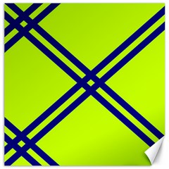 Stripes Angular Diagonal Lime Green Canvas 16  X 16   by Nexatart