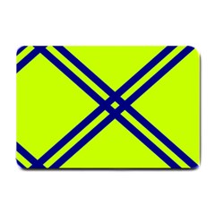 Stripes Angular Diagonal Lime Green Small Doormat  by Nexatart