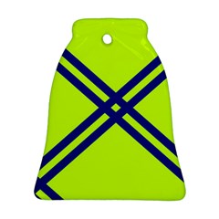 Stripes Angular Diagonal Lime Green Ornament (bell) by Nexatart