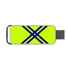 Stripes Angular Diagonal Lime Green Portable Usb Flash (two Sides) by Nexatart