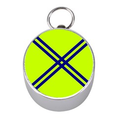 Stripes Angular Diagonal Lime Green Mini Silver Compasses by Nexatart