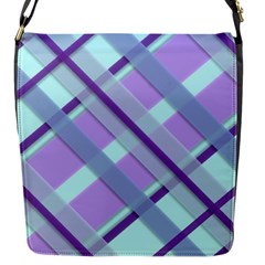 Diagonal Plaid Gingham Stripes Flap Messenger Bag (s) by Nexatart