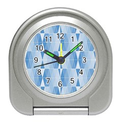 Blue Monochrome Geometric Design Travel Alarm Clocks