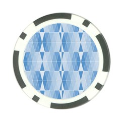 Blue Monochrome Geometric Design Poker Chip Card Guard