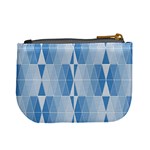 Blue Monochrome Geometric Design Mini Coin Purses Back