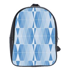 Blue Monochrome Geometric Design School Bag (xl) by Nexatart