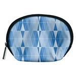 Blue Monochrome Geometric Design Accessory Pouches (Medium)  Front