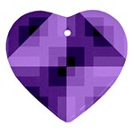 Purple Geometric Cotton Fabric Heart Ornament (Two Sides) Back