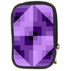 Purple Geometric Cotton Fabric Compact Camera Cases by Nexatart