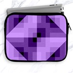 Purple Geometric Cotton Fabric Apple iPad 2/3/4 Zipper Cases Front