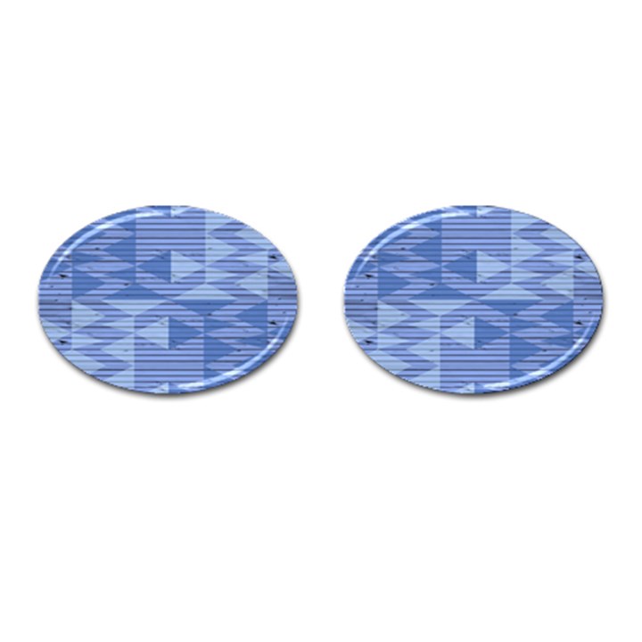 Texture Wood Slats Geometric Aztec Cufflinks (Oval)