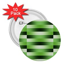 Pinstripes Green Shapes Shades 2 25  Buttons (10 Pack) 