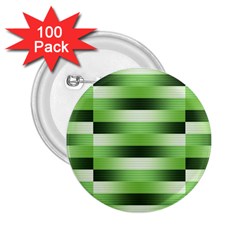 Pinstripes Green Shapes Shades 2 25  Buttons (100 Pack)  by Nexatart