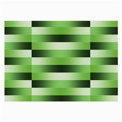 Pinstripes Green Shapes Shades Large Glasses Cloth (2-side) by Nexatart