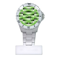 Pinstripes Green Shapes Shades Plastic Nurses Watch by Nexatart