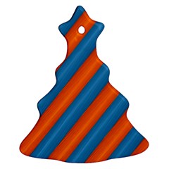 Diagonal Stripes Striped Lines Ornament (christmas Tree) 