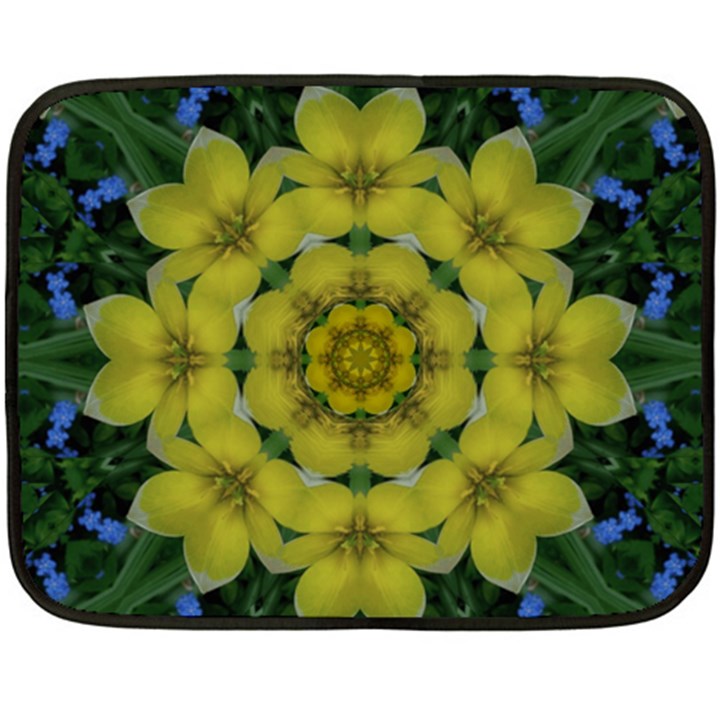 Fantasy Plumeria Decorative Real And Mandala Double Sided Fleece Blanket (Mini) 