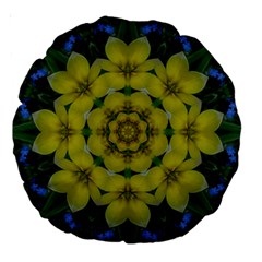 Fantasy Plumeria Decorative Real And Mandala Large 18  Premium Round Cushions by pepitasart