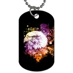 Awesome Eagle With Flowers Dog Tag (Two Sides) Back