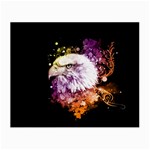 Awesome Eagle With Flowers Small Glasses Cloth (2-Side)