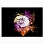 Awesome Eagle With Flowers Large Glasses Cloth (2-Side)