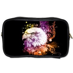 Awesome Eagle With Flowers Toiletries Bags by FantasyWorld7