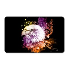 Awesome Eagle With Flowers Magnet (rectangular) by FantasyWorld7