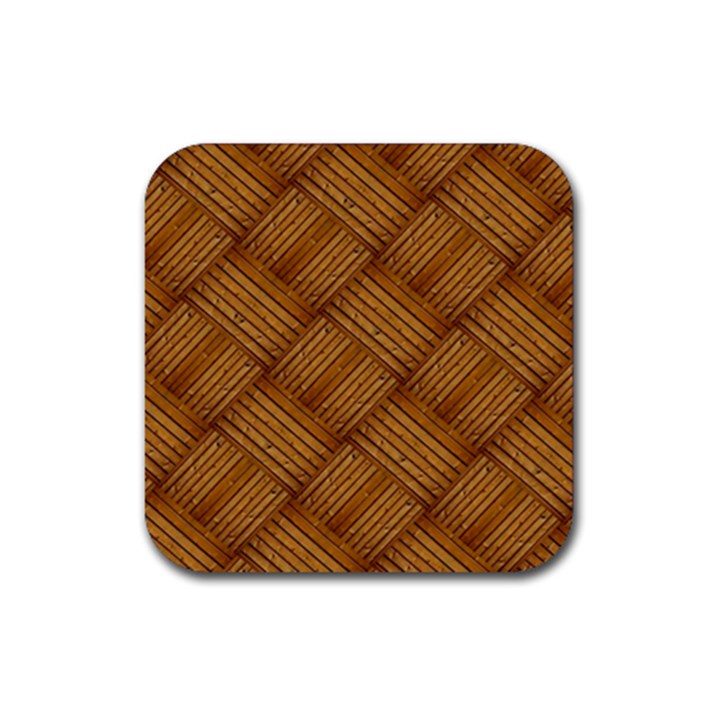 Wood Texture Background Oak Rubber Coaster (Square) 