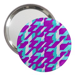 Fabric Textile Texture Purple Aqua 3  Handbag Mirrors by Nexatart