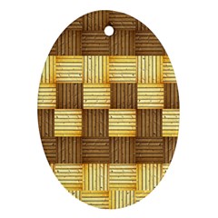 Wood Texture Grain Weave Dark Ornament (oval) by Nexatart