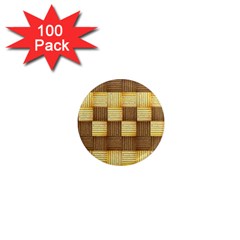 Wood Texture Grain Weave Dark 1  Mini Magnets (100 Pack)  by Nexatart