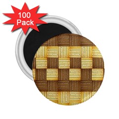 Wood Texture Grain Weave Dark 2 25  Magnets (100 Pack)  by Nexatart