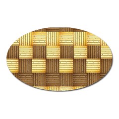 Wood Texture Grain Weave Dark Oval Magnet