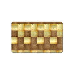 Wood Texture Grain Weave Dark Magnet (name Card)