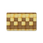 Wood Texture Grain Weave Dark Magnet (Name Card) Front