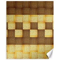 Wood Texture Grain Weave Dark Canvas 16  X 20   by Nexatart