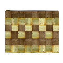 Wood Texture Grain Weave Dark Cosmetic Bag (xl) by Nexatart