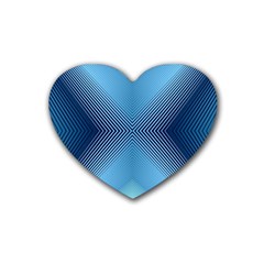 Converging Lines Blue Shades Glow Heart Coaster (4 Pack)  by Nexatart