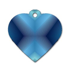 Converging Lines Blue Shades Glow Dog Tag Heart (one Side)