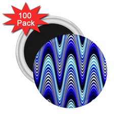 Waves Wavy Blue Pale Cobalt Navy 2 25  Magnets (100 Pack)  by Nexatart