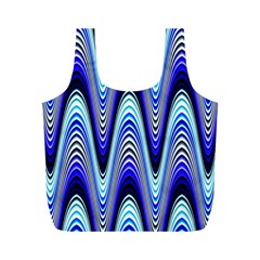 Waves Wavy Blue Pale Cobalt Navy Full Print Recycle Bags (m)  by Nexatart