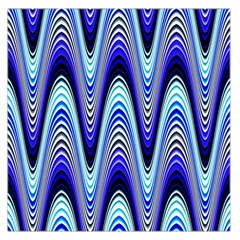 Waves Wavy Blue Pale Cobalt Navy Large Satin Scarf (square) by Nexatart