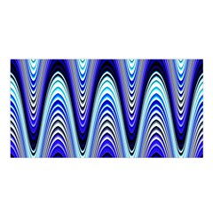 Waves Wavy Blue Pale Cobalt Navy Satin Shawl by Nexatart