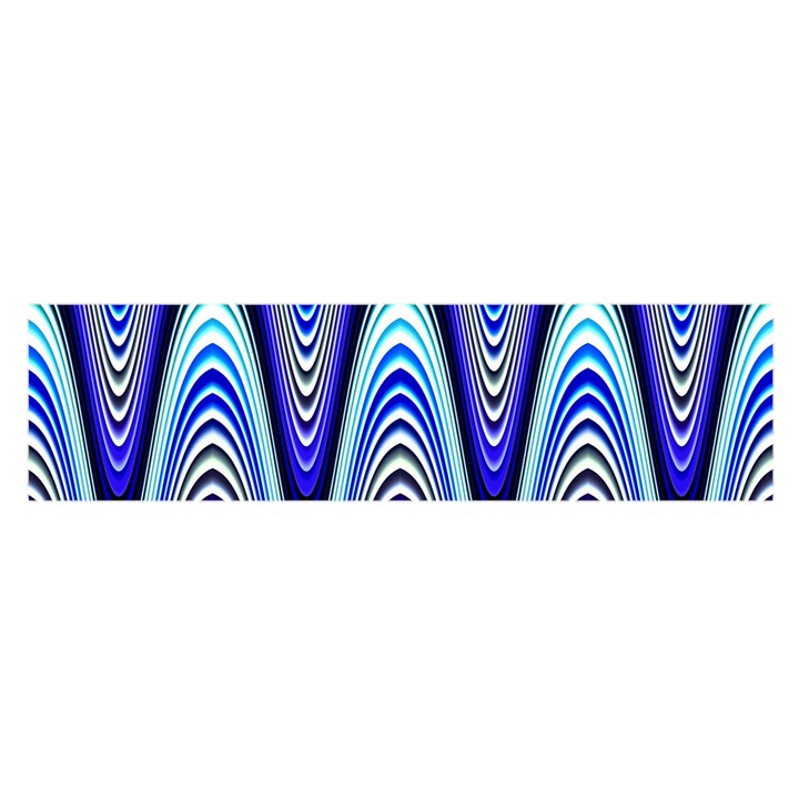 Waves Wavy Blue Pale Cobalt Navy Satin Scarf (Oblong)