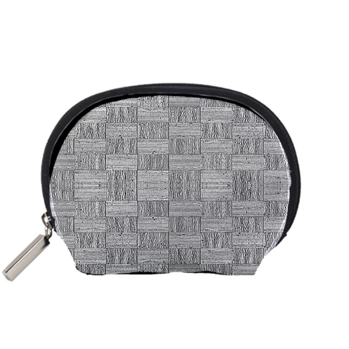 Texture Wood Grain Grey Gray Accessory Pouches (Small) 