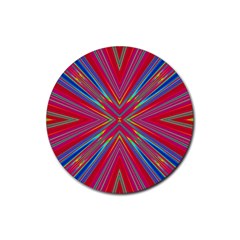 Burst Radiate Glow Vivid Colorful Rubber Coaster (round)  by Nexatart