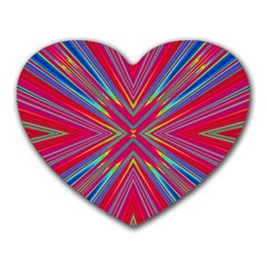Burst Radiate Glow Vivid Colorful Heart Mousepads by Nexatart