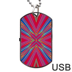 Burst Radiate Glow Vivid Colorful Dog Tag Usb Flash (one Side) by Nexatart